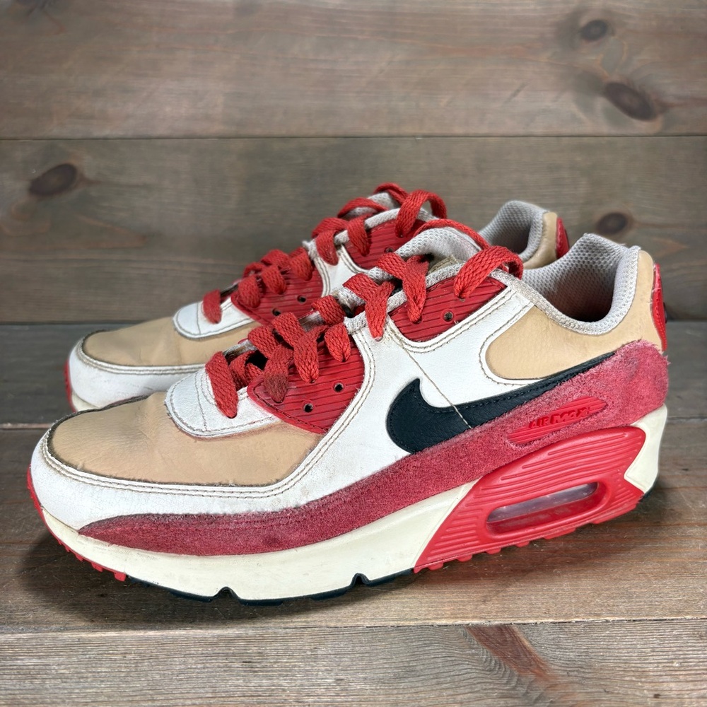 Nike air max 90 kids youth size 4 Y shoes brown red athletic running sneakers